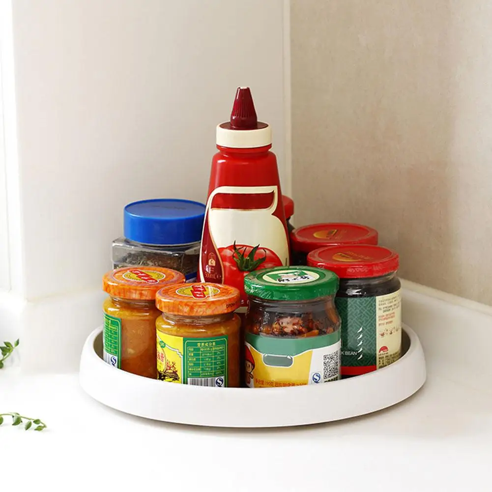 

360 Degree Rotation Non-Skid Pantry Cabinet Lazy Turntable With Wide Base Storage Bin Rotating Organizer For Kitchen Seasoning