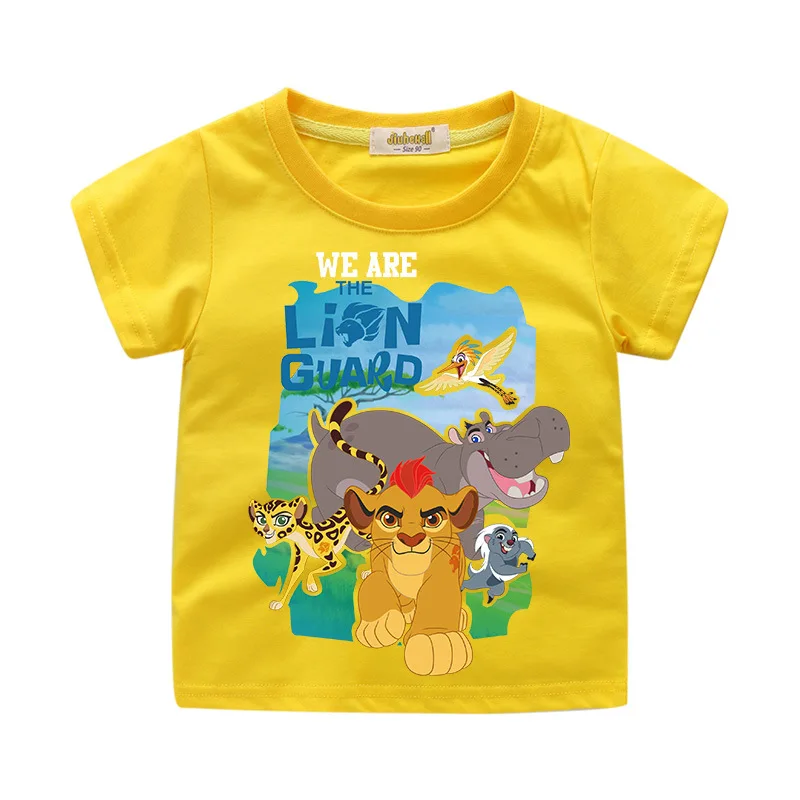Детские футболки с принтом «Король Лев», «Симба», Летняя короткая футболка для мальчиков, одежда футболка для маленьких девочек, одежда для детей