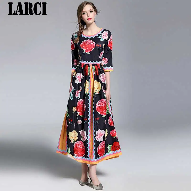 LARCI 2018 осенние классические черные женские розовые с принтом плиссированное