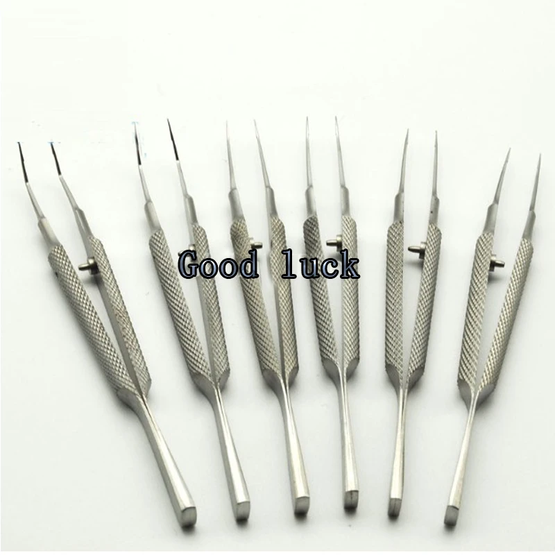 Ferramentas de Cirurgia 11cm de Aço Inoxidável Alça Redonda Micro Pinças Pálpebra Plataforma Dente Instrumentos Oftálmicos 4 Beleza e saúde