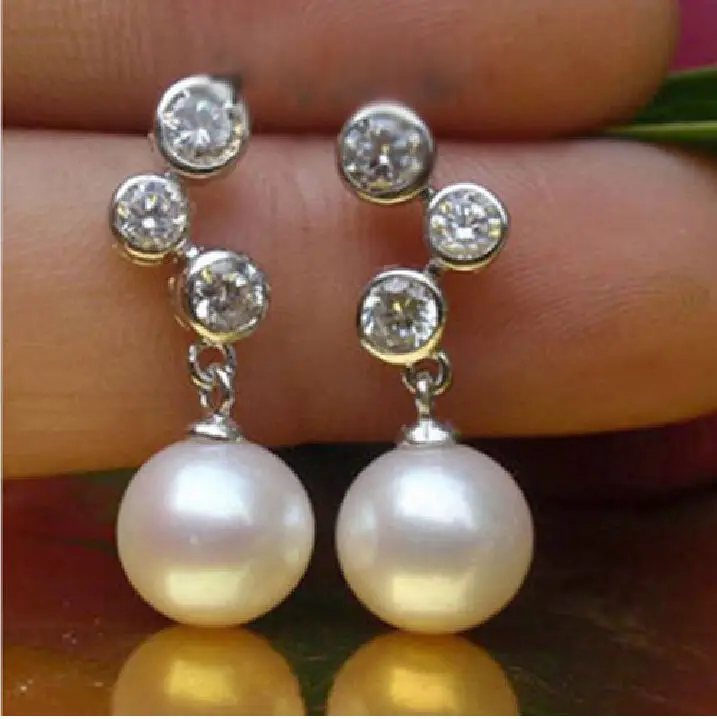 

New Huge AAAA+ 10-11mm Genuine South Sea White Pearl Earring