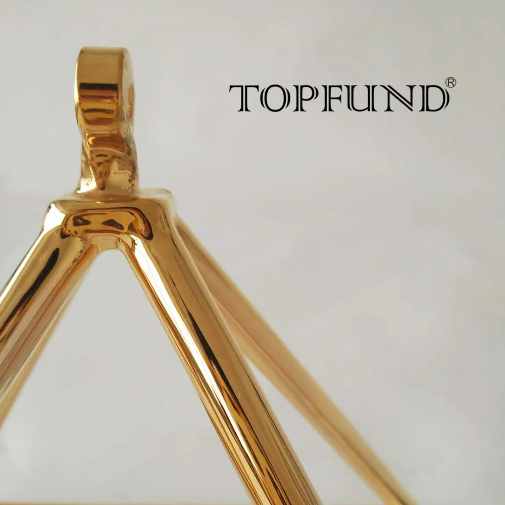 TOPFUND чистый 24k золотой прозрачный кристалл кварца Поющая пирамида для исцеления звука 4 дюйма