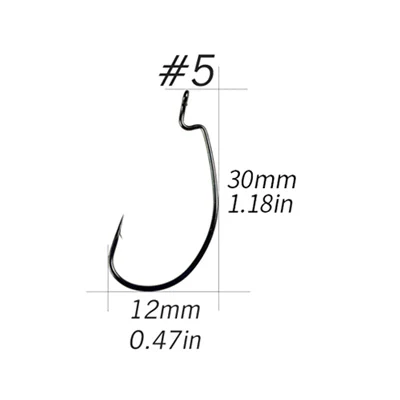 10 шт. POHU#1-#12 2/0 1/0 3/0 4/0 широкий зазор офсетный крючок для ловли карпа, удушливые Dropshot Rig, черви, крюк, снасти для ловли окуня - Цвет: 10piece size 5