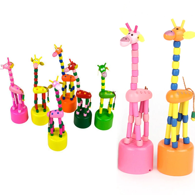 Новые детские развивающие танцы постоянный провод контроль животных игрушки Красочные качалки жираф игрушка Детские Обучающие деревянные блоки-15
