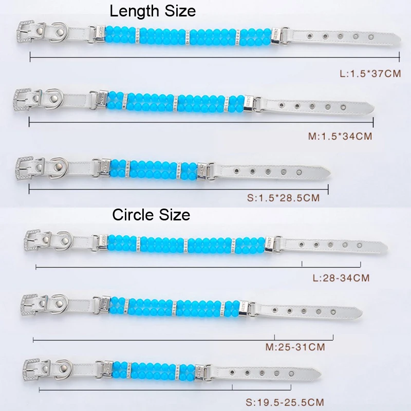 УФ лучи светящаяся бусина собачий поводок набор поводок для собаки веревка пу ошейник для щенка для маленьких средних собак кошек