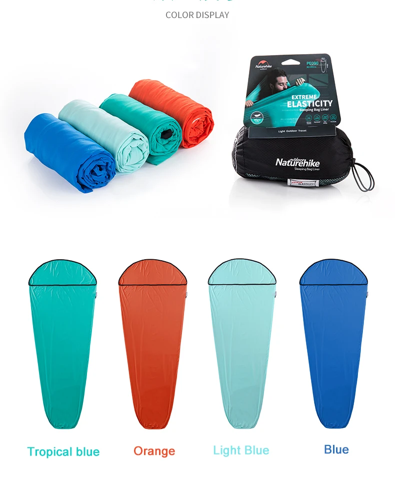 Bolsa de Dormir Bolsas de Dormir Naturehike Múmia Estilo Linner Alta Fibra Elástica Softable Portátil Nh17n002-d 12 Naturehike múmia estilo saco de dormir linner