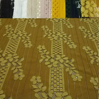 

5 yards Lace Fabric Double Color 150cm width Stripe Flowers Nylon Fabric Lace not Stretch Soft Lace Knitted Fabric