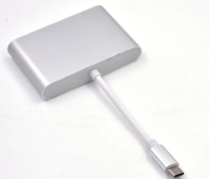 "E ZHOU" EZTC007 USB 3,1 тип-c к VGA+ HDMI+ 3,5 мм аудио интерфейс конвертер