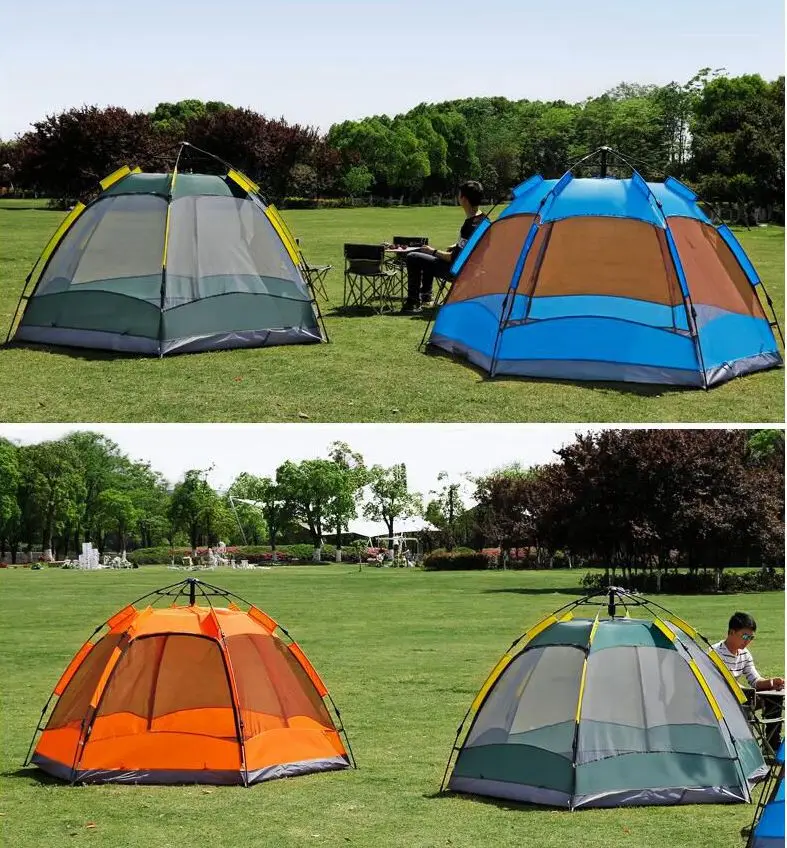 Hewolf открытый 3-4 человек автоматические вечерние Семейные туристические палатки огромный самоуправляющийся тент Пляжная палатка утолщенная непромокаемая кемпинговая палатка