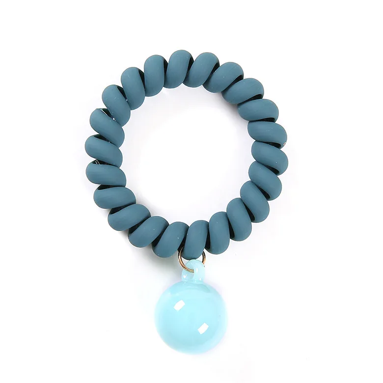 1pcs Bead Charms telephone line elastic hair with a solid color girl hair ring women accessories Trendy Headbands head jewelry
