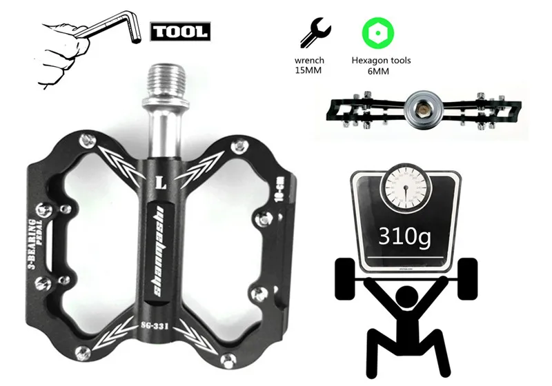 Новая Ультралегкая велосипедная педаль с ЧПУ mtb DH XC, педали для горного велосипеда, материал алюминиевый сплав, 3 подшипника, педали