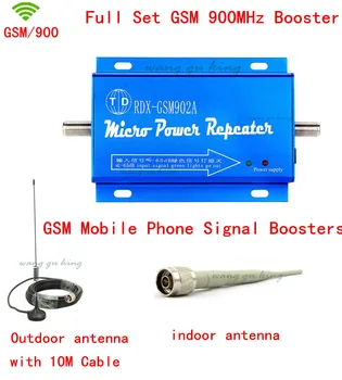 

Top Quality GSM 900Mhz Mobile Cell Phone Signal Booster Amplifier RF Repeater Kit contains 10m cable+Sucker Antenna EU Plug