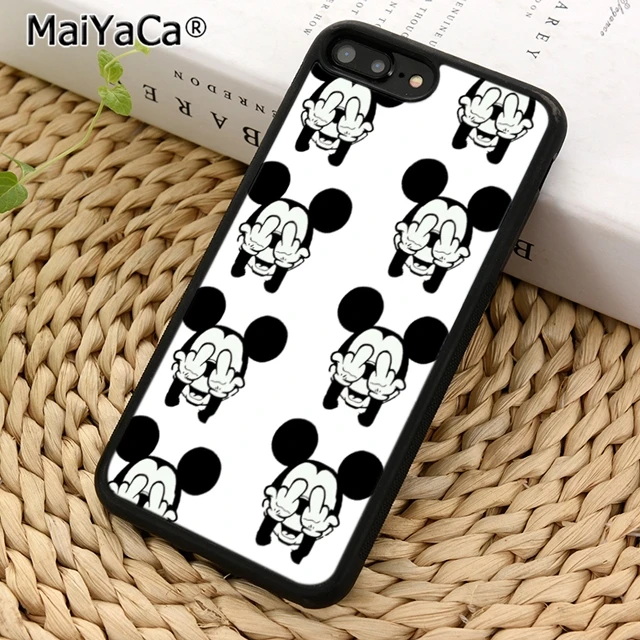 

MaiYaCa Mickey Mouse Funny Middle Finger Swearing Phone Case Cover for iPhone 5s SE 6 6s 7 8 X XR XS max galaxy S6 S7 S8 S9 Plus