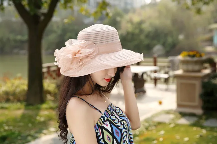 Ретро Сеть шамао женский корейский женский летний головной убор прилив органза Солнцезащитная шляпа мисс козырек летние горшки