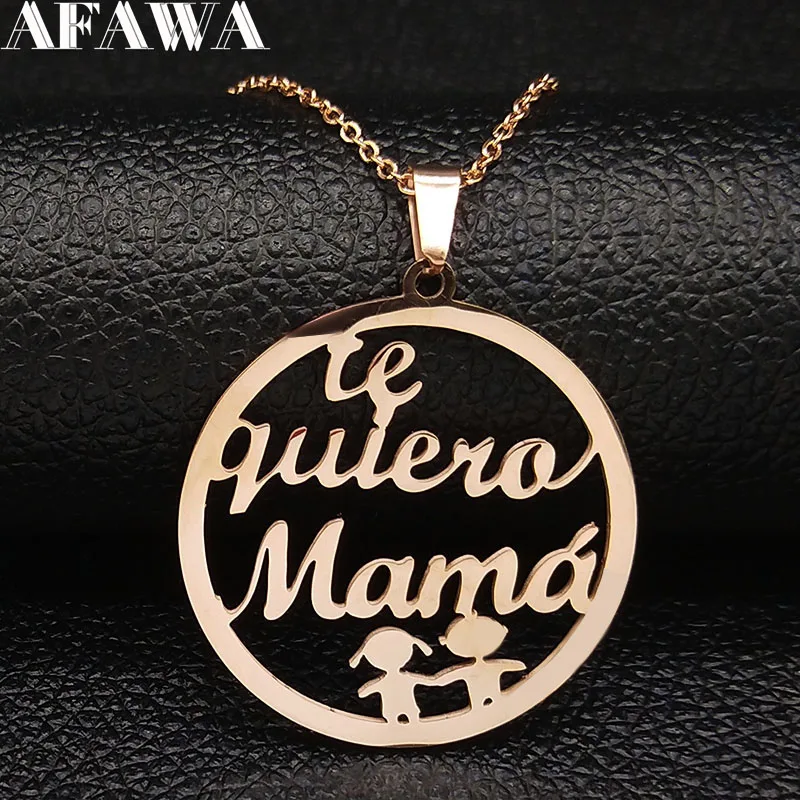 Te quiero I Love mama из нержавеющей стали ожерелья для женщин подарок на день матери