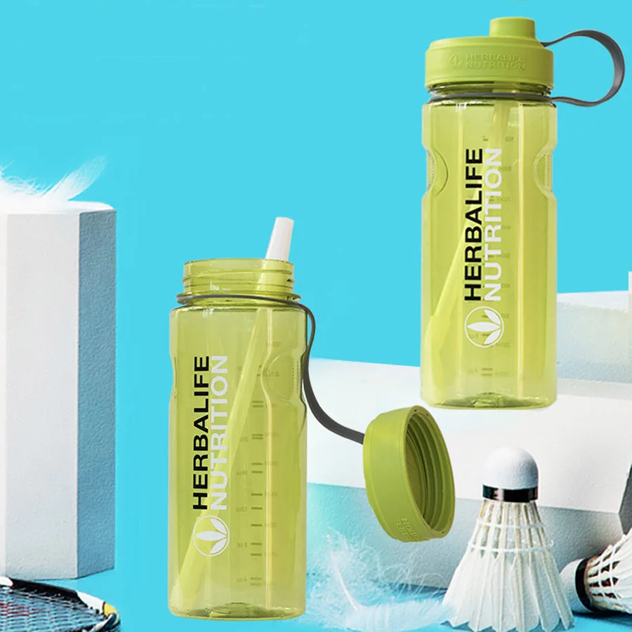 Зеленая прозрачная питательная портативная бутылка Herbalife объемом 1000 мл