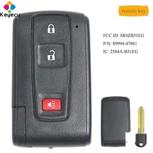 KEYECU Умная Система дистанционного ключа автомобиля с 3 кнопками-FOB для Toyota Prius Hybrid 2004 05 06 07 08 2009 FCC: MOZB31EG, 89994-47061