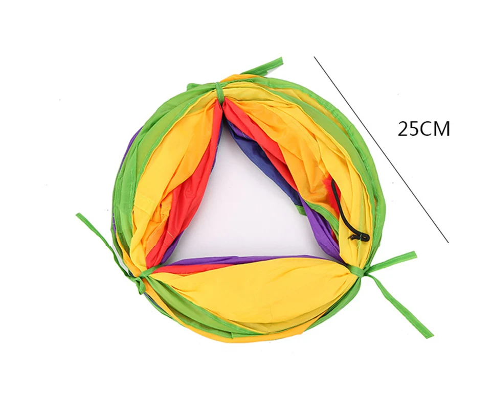 Красочные игрушки для кошек, набор для домашних животных, складной туннель, 4 отверстия, игровые трубки, шарики, перо, в форме мыши, для домашних животных, котенок, кошка, интерактивные материалы