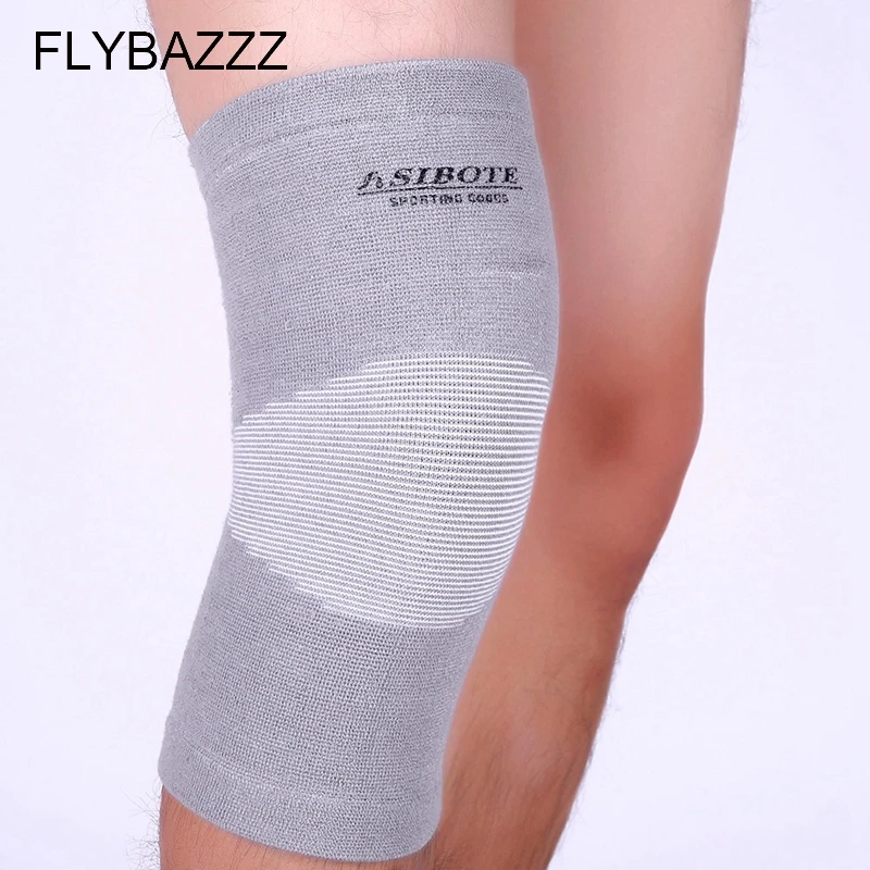 FLYBAZZZ Knitting Elastic Knee Support Compression Sports Gym Equipment Basketball Knee Pads Knee Brace Protector free shipping (2)