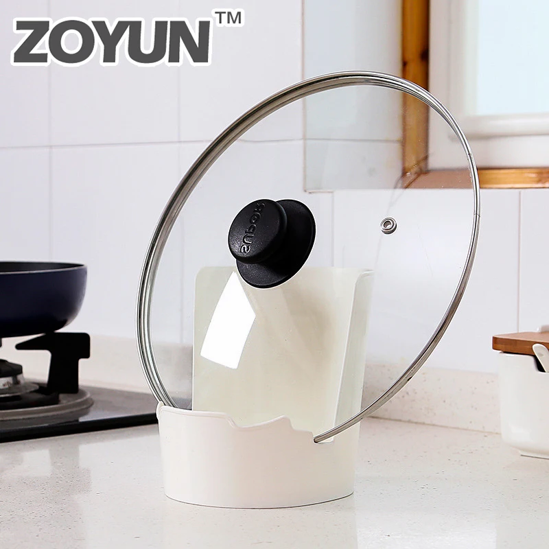 

Practical Kitchen Cooking Tool Pot Pan Cover Lid Shell Stand Holder Anti-Slip Bracket Chopping Block Storage Holder Rack Tool