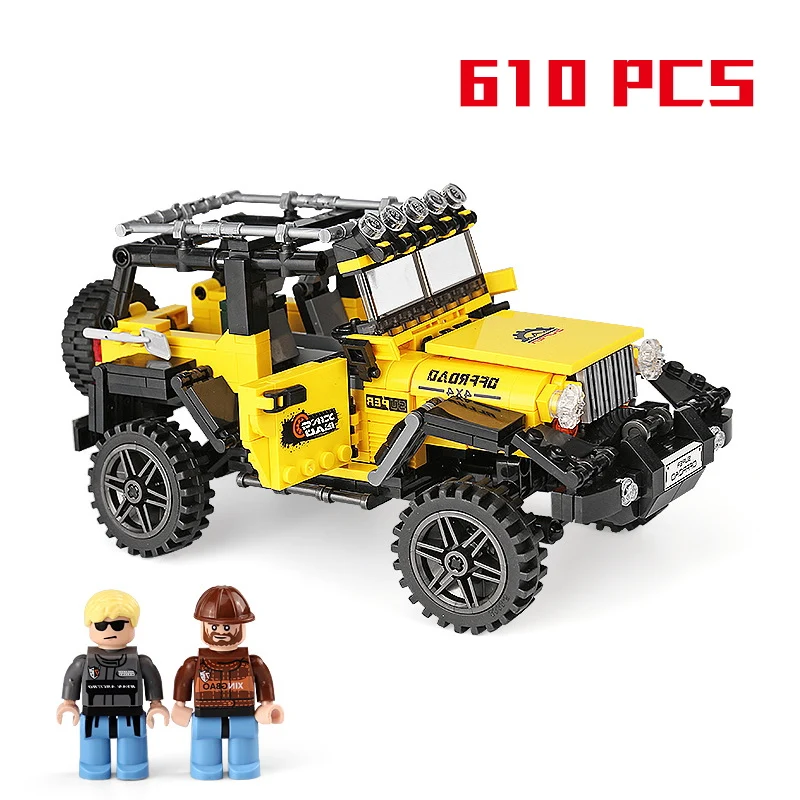 

610Pcs Technic Series Yellow Super Racing Car Building Blocks Compatible Legoings Speed Champions Educational Toys Kids Gifts