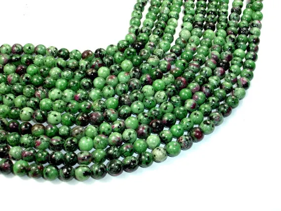 Ruby Zoisite Beads, 8mm(8.3mm) Round Beads, 15.5 Inch, Full strand, Approx 49 beads, Hole