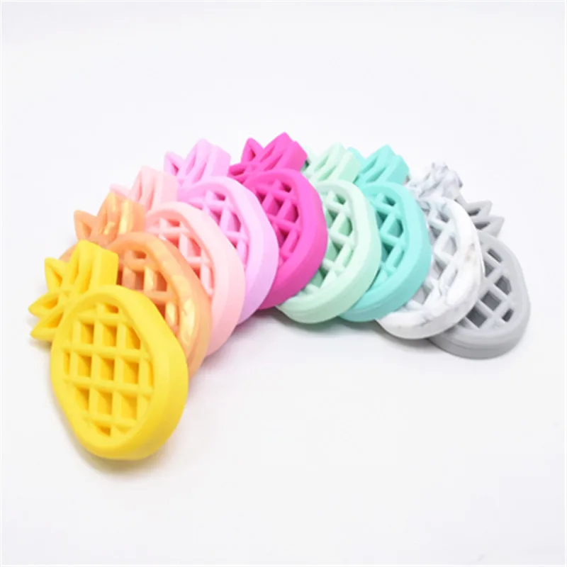

1 PC Silicone Pineapple Baby Teether Food Grade Pineapple Fashion Teethers DIY Nursing Teething Pacifier Clips Baby Toys