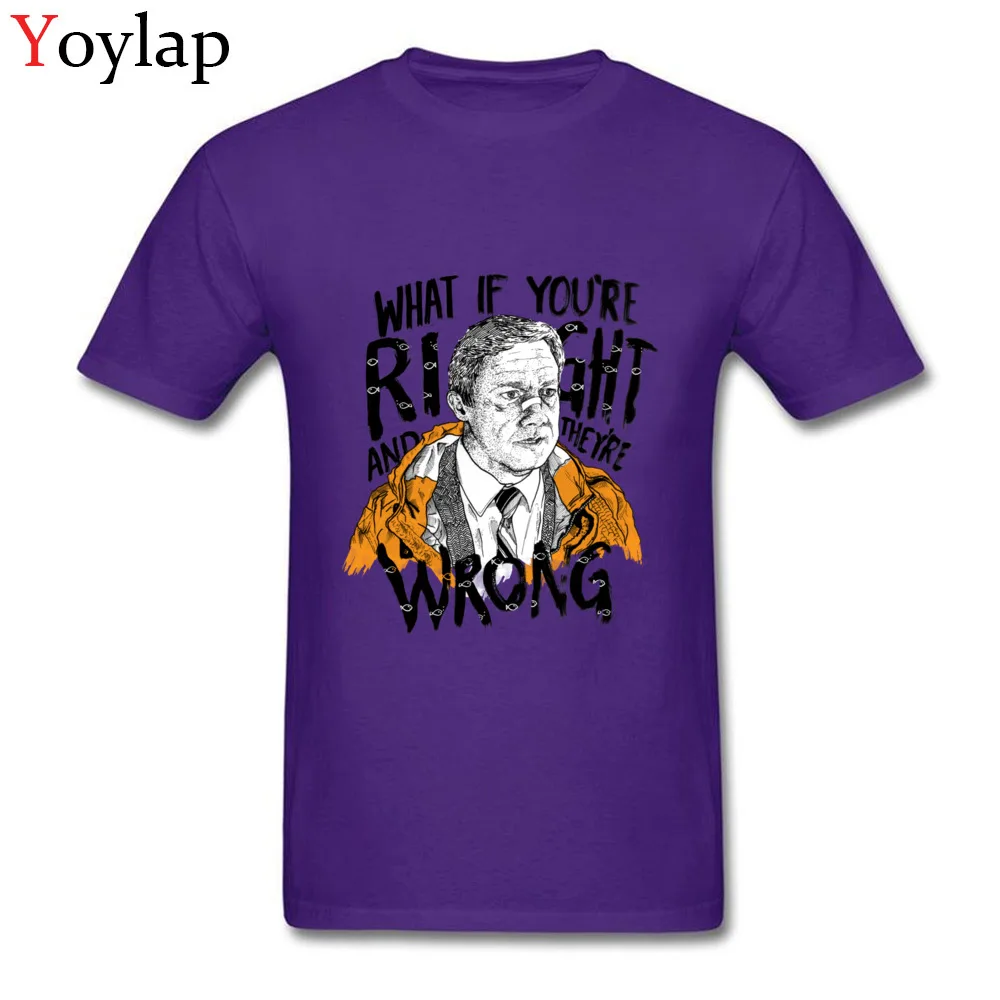 Hot Sale Student T Shirt Round Collar Summer Fall Short Sleeve Cotton Fabric Tops Tees What If Youre Right Casual Sweatshirts purple