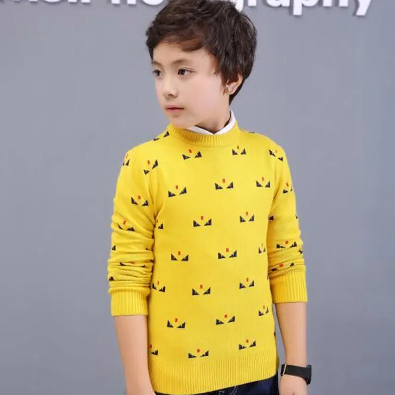 

2019 autumn children's clothes boys sweaters casual printed long sleeve knitted pullover sweaters for boys kids o-neck sweater