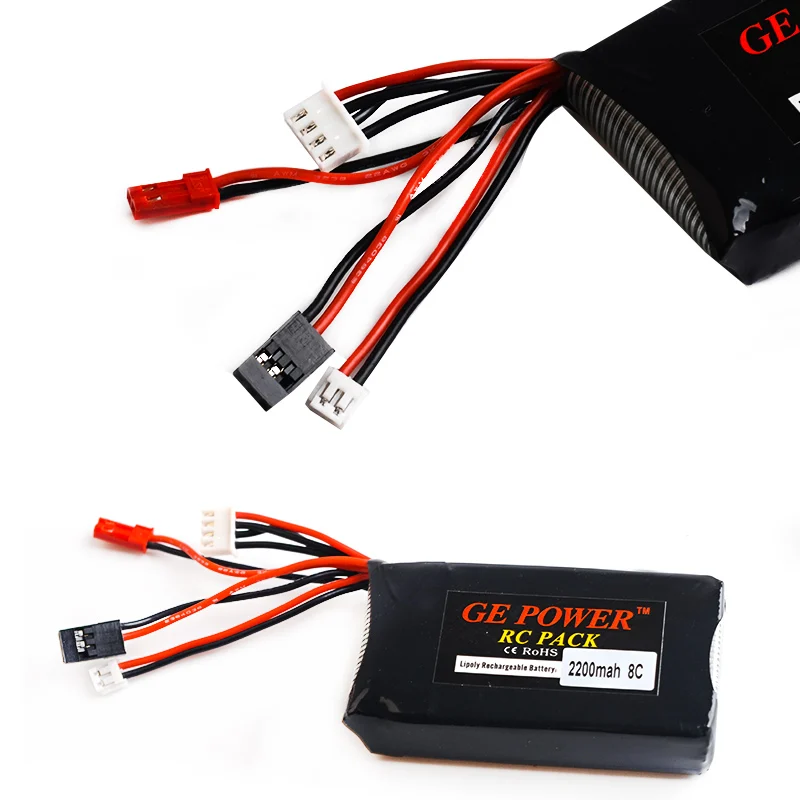 1 шт. 3S 11 В 2200 мА · ч 8C 3PK Lipo аккумулятор с кабелем jst и futeba в подарок для Flysky FS GT6
