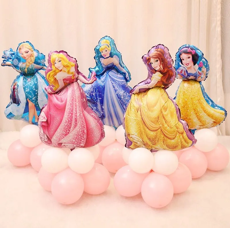 

12PCS 93*55cm Snow White Elsa Five Princess Birthday Figures Foil Balloons Inflatable Birthday Party Decoration Helium Balloons