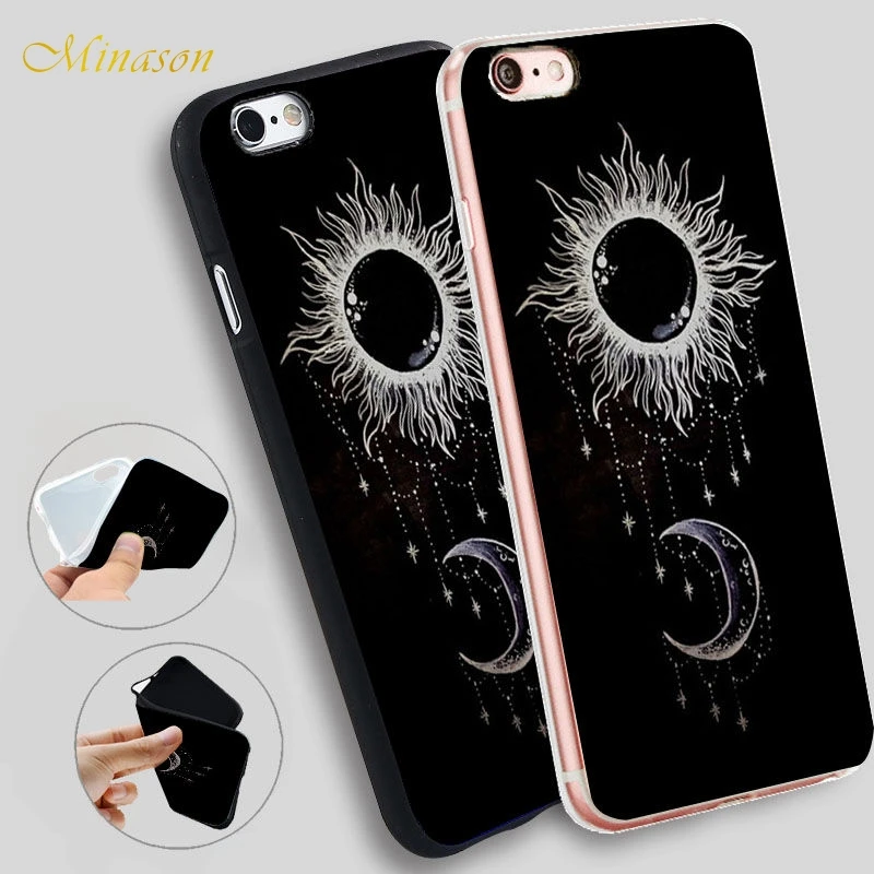 Minason Sun And Moon Tumblr Soft Silicone Phone Case for