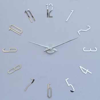 

47" Arabic Numbers Large Digital Wall Clock Modern DIY Quartz No-ticking Silent 3D Mirror Oversize Clock Sticker
