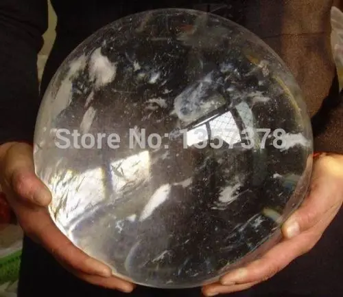 

huij 00315 HUGE CLEAR SMELT QUARTZ CRYSTAL SPHERE BALL HEALING Bronze Statue