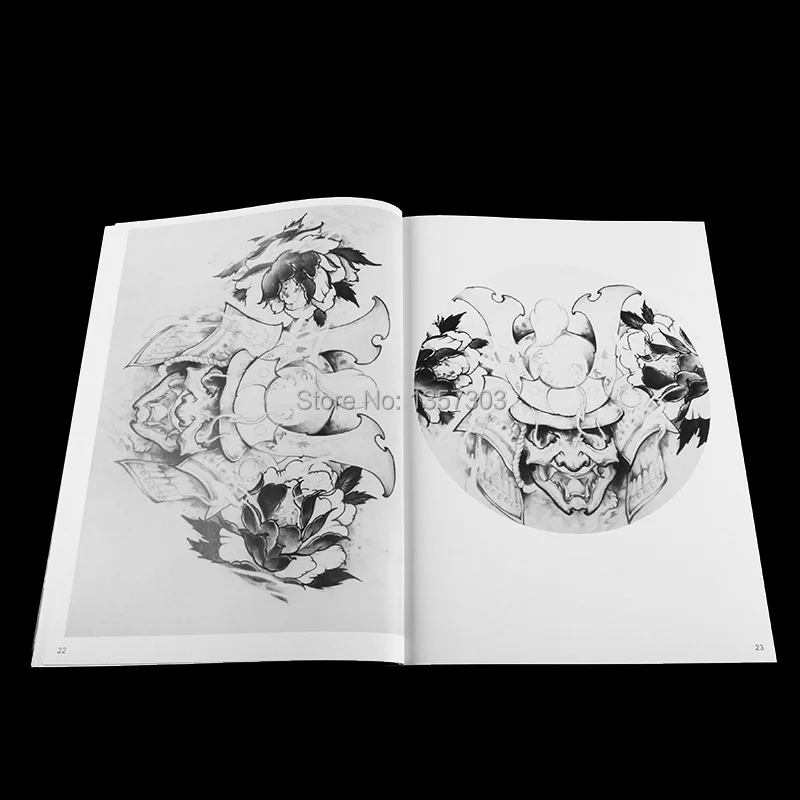 Флеш-тату книга Body Art записи череп дизайн животных шаблона A4