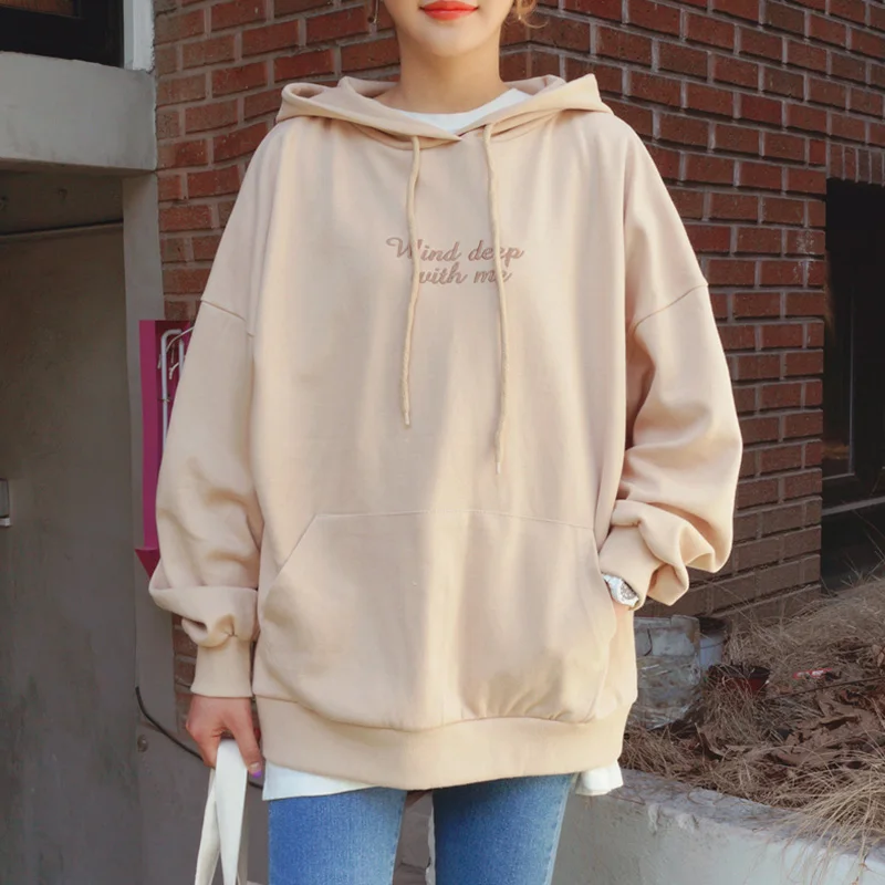 

Women Hoodies Autumn Winter Harajuku Sweatshirts Embroidery Kawaii Japanese Feminino Ulzzang Pullover