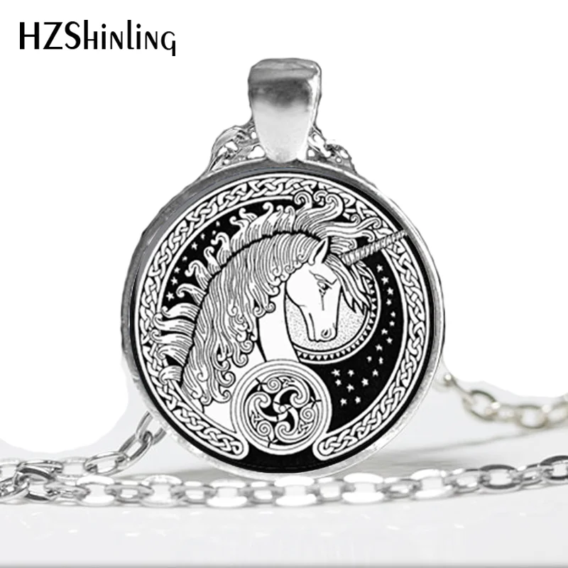 

HZ--A54 Pendant Glass cabochon Necklace,Unicorn Pendant,horse Unicorn,Glass Dome,Silver and Glass Dome Unicorn Charm HZ1