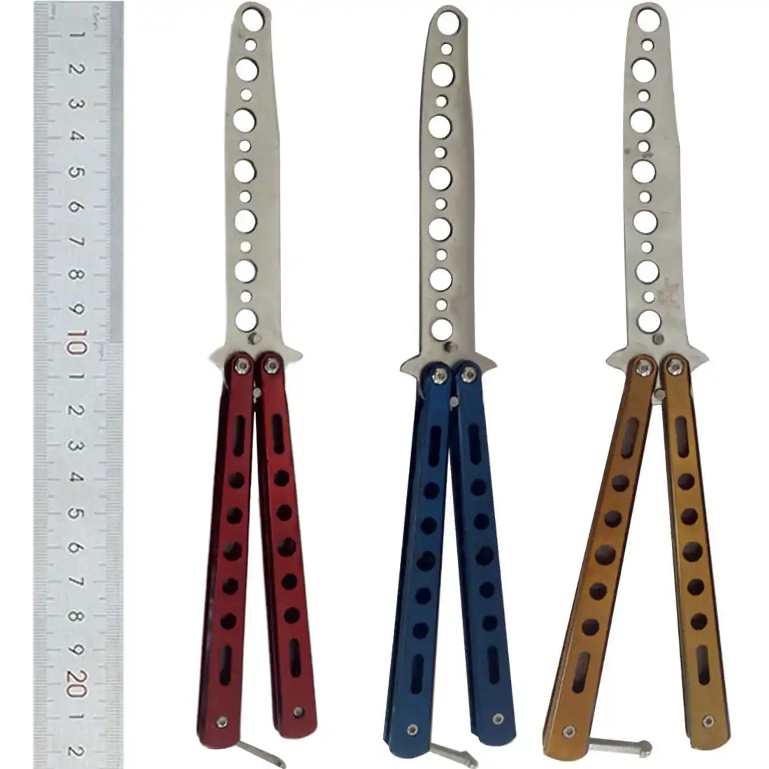 whatwears metal 1/ x Chic pr/áctica mariposa Balisong Entrenamiento Cuchillo de entrenamiento Dull Herramienta