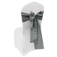 Новое поступление натуральная элегантная Джутовая Ткань года стул пояса Имитационные Лен джут украшение на стул лук для деревенский Свадебный банкет украшения