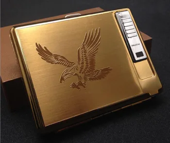 

USB lighter cigarette case for 20 cigarettes pack
