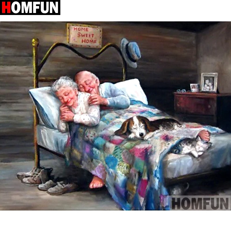 HOMFUN Square Round Drill 5D Diamond Painting Environmental Crafts Full Embroidery &quotoil painting&quot Home decor A11041 | Дом и сад