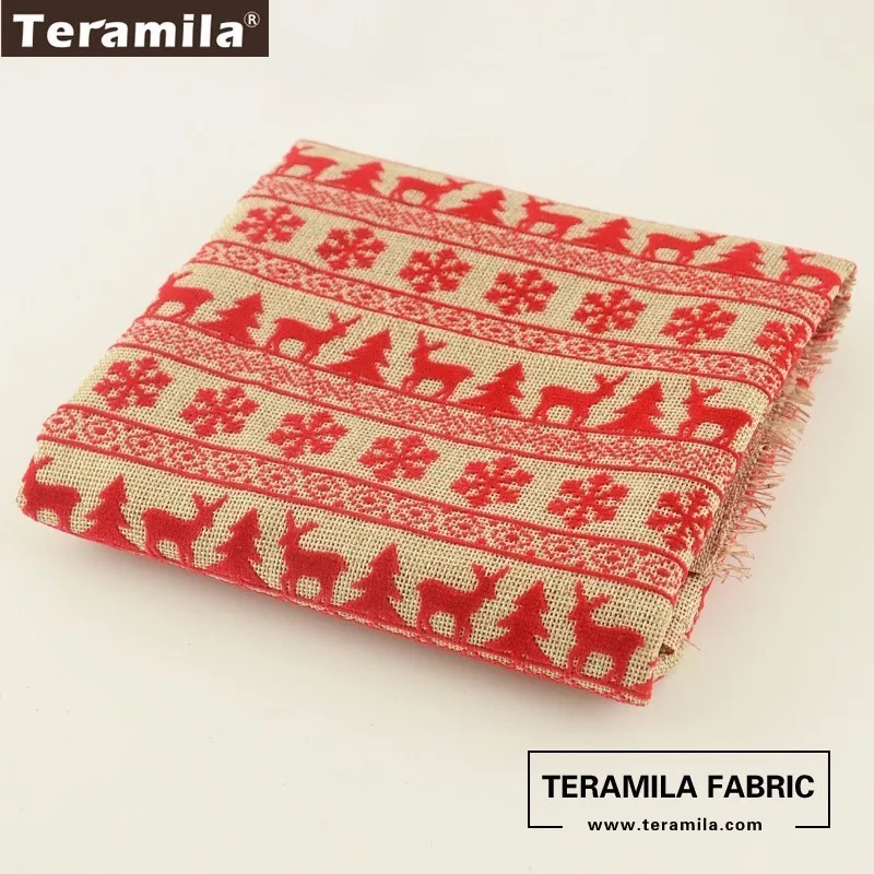 Композитная ткань Teramila 50 см x 145 печатная красная Рождественская серия тканевые