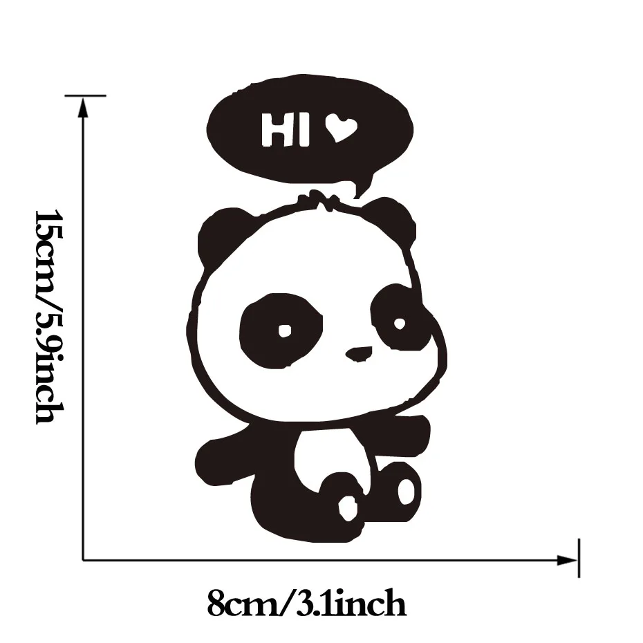 DIY Lucu Hi Cinta Panda Beralih Stiker Kartun Vinyl Dinding Stiker