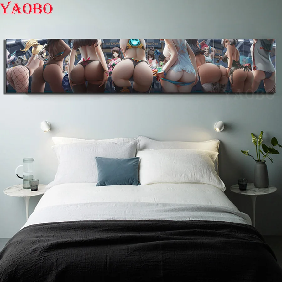 

large DIY Diamond Painting Sexy anime girl Diamond Embroidery 5D Cross Stitch Needlework Full Square Round drill Room decoration