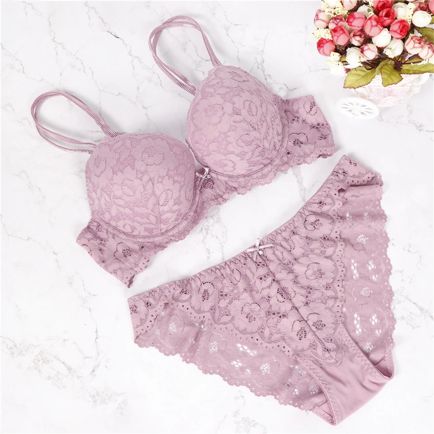 lace bra and panty sets 2019 bra set push up sujetador lace bra brief sets plus size women underwear sexy lingerie set lace bra panty set