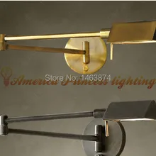 Промышленные ретро ностальгические античная медь стена/французская Складная мобилизация стрейч Подвесная лампа, материал: железо, E14, AC110-240V