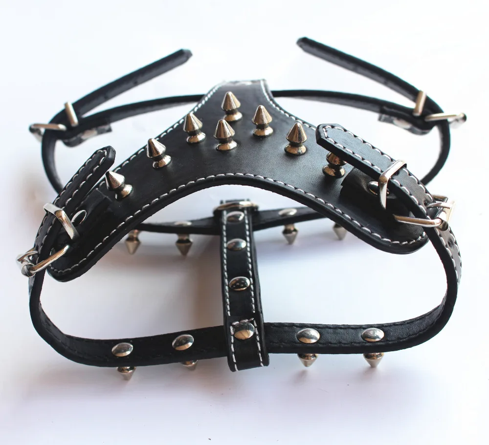 

Studded Spiked Pu Leather Dogs Pet Puppy Harness Punk Style Chest lead for Small Dog Breeds