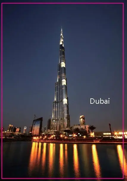 Прямоугольные жесткие магниты Дубай Burj Khalifa Tower Scene туристический металлический