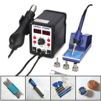 

Heat Gun Air Soldering Station Iron Stable Temperature Control YIHUA 898BD+ 2 in 1 SMD Rework Soldering Station For iPhone