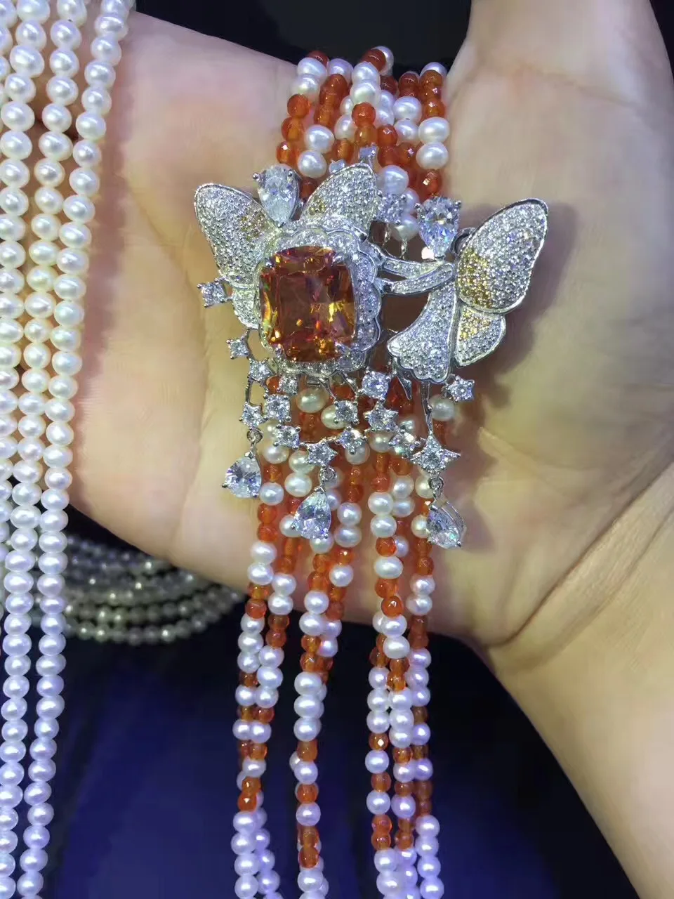 Ожерелье из натурального жемчуга 3 4 мм серебра 925 пробы|silver pearl|silver long necklacesilver necklace